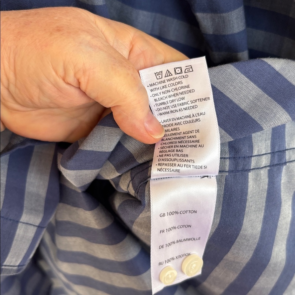 Oak Hill Blue Gray Plaid Plus Size Wrinkle Free Button Down Plaid Shirt - Picture 5 of 8